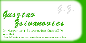 gusztav zsivanovics business card